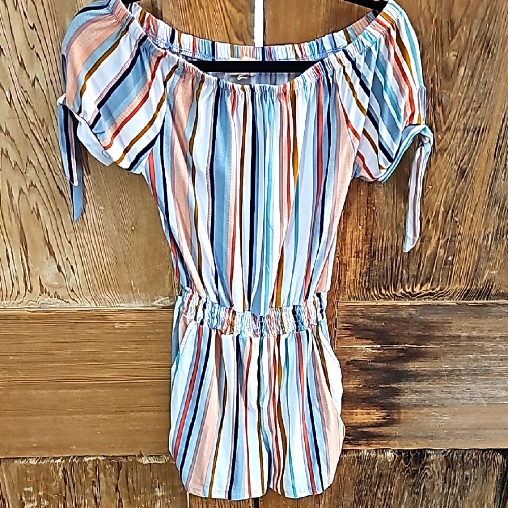 Striped Off-Shoulder Dress